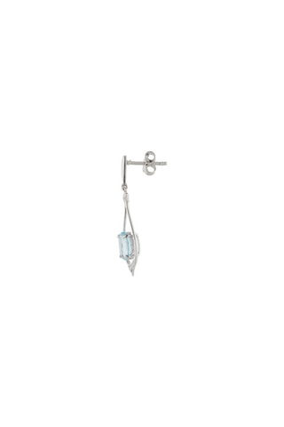 Brincos Brillants Topaze Ouro branco, diamantes 0,03 quilates/4 e topázio 1,9 quilates/2