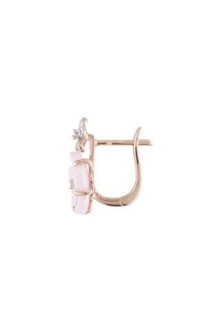 Brincos Floraison - Ouro rosa, cerâmica e diamantes