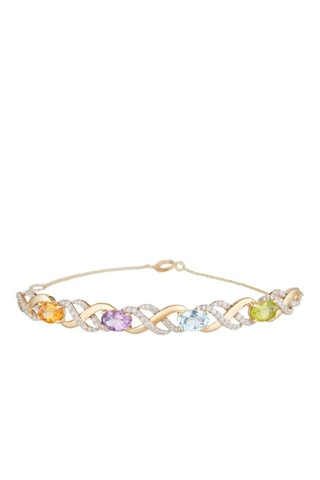 Pulseira Launceston - Ouro amarelo diamantes 0,42 quilates/85 citrino, peridoto, ametista e topázio