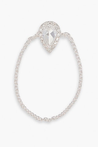 Anel Invisible Tear Ouro branco e topázio e diamantes