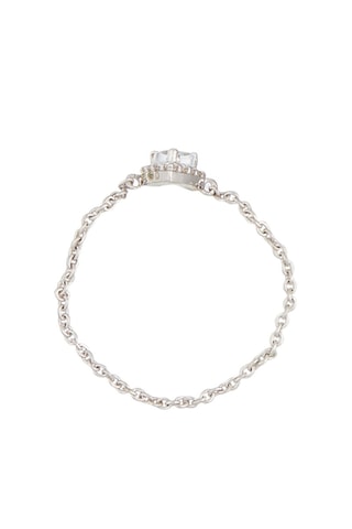 Anel Invisible Tear Ouro branco e topázio e diamantes