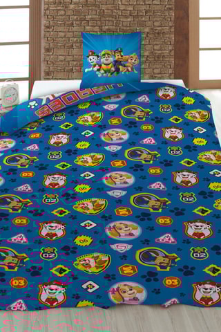 Katoenen Overtrekset 52 Draad/ cm² Paw Patrol - Blauw