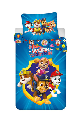 Katoenen Overtrekset 52 Draad/ cm² Paw Patrol - Blauw