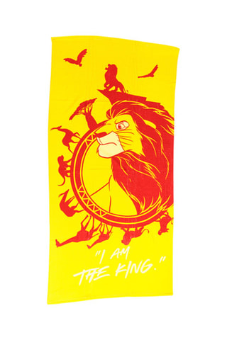 Serviette de plage Simba Le Roi Lion Disney - Jaune et orange - 70 x 140 cm