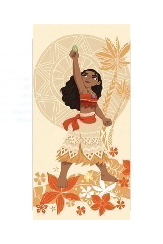Serviette de plage Vaiana La Légende du bout du monde Disney - Jaune et saumon - 70 x 140 cm