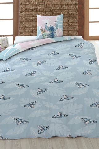 Overtrekset Lilo en Stitch Disney- Blauw en roze- 140 x 200 cm