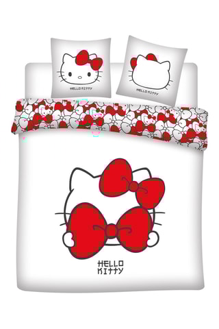 Overtrekset Hello Kitty - Wit en Rood -240 x 220 cm
