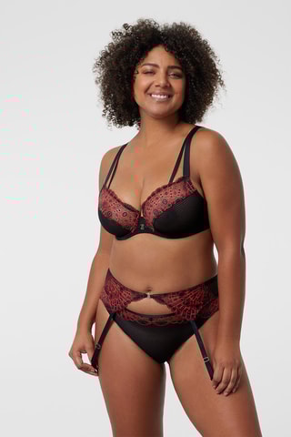 Porte-jarretelles Fantasia - Noir et rouge - Bestform