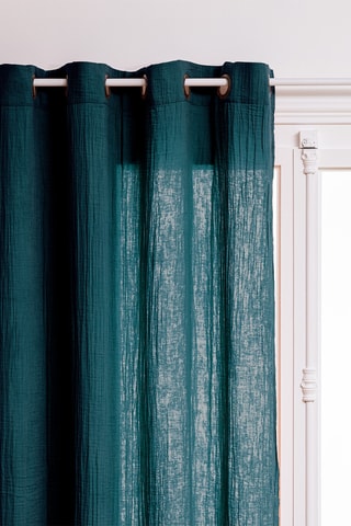 Rideau Gaze - Bleu pétrole - 130 x 260 cm