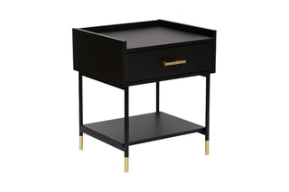 Table de chevet 1 tiroir Tedy - Noir - 45 x 40 x 53 cm