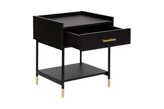 Table de chevet 1 tiroir Tedy - Noir - 45 x 40 x 53 cm