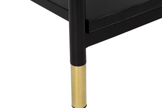 Table de chevet 1 tiroir Tedy - Noir - 45 x 40 x 53 cm