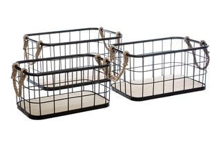 3 cagettes en bois de paulownia Austin - Noir