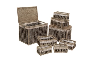 8 paniers en pin Enrico - Naturel