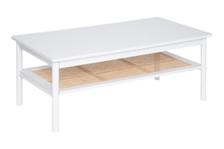 Table basse en bois d’hévéa et rotin Cabras - 110 x 60 cm