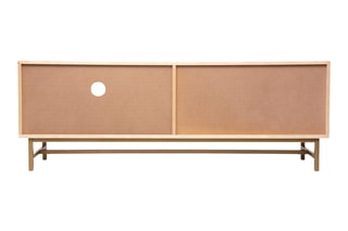 Meuble TV 1 porte Rayo - Beige - 140 x 40 x 50 cm