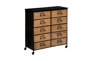 Commode à roulettes 10 tiroirs Baris - 82 x 38 x 87,5 cm
