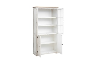 Vitrine 4 portes en bois d’acacia Olbia - 95 x 40 x 190 cm