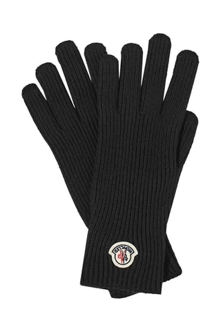 Gants en laine vierge Logo - Noir