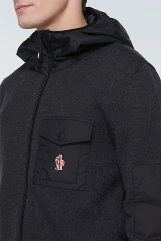 Veste à capuche en laine Grenoble - Noir