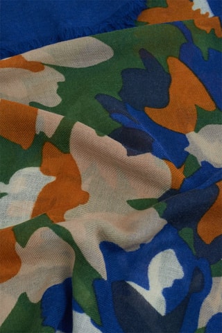 Wollen Sjaal Anna - Blauw en Oranje