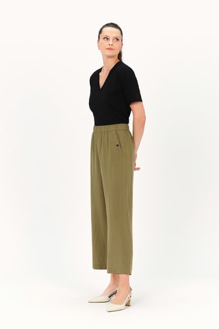Broek wide legs Portofino - Groen