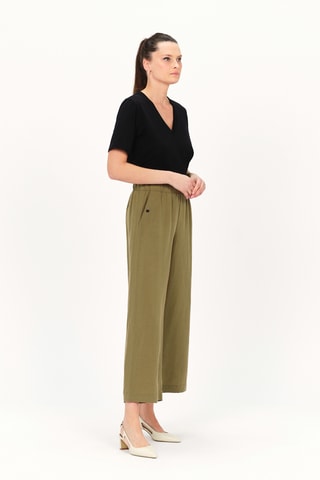 Broek wide legs Portofino - Groen