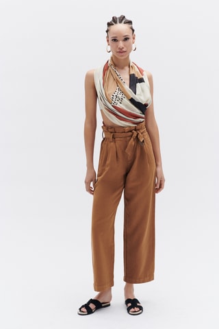 Broek Hoge Taille Terra - Camel