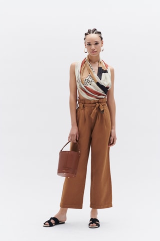 Broek Hoge Taille Terra - Camel