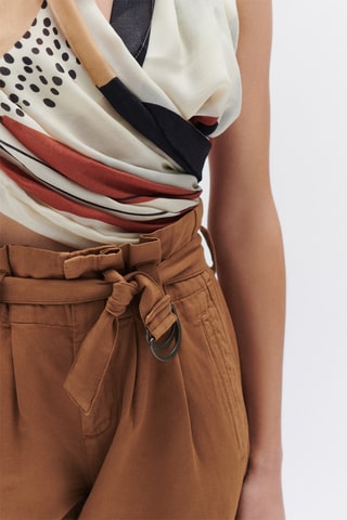 Broek Hoge Taille Terra - Camel