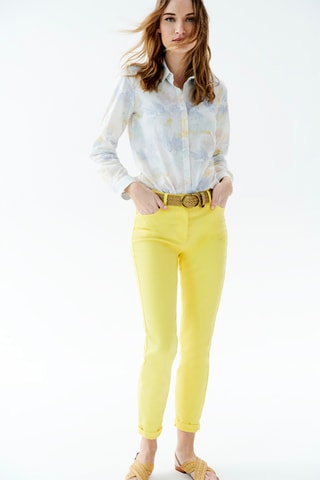 Broek slim Ptonio - Geel