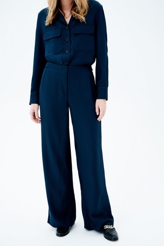 Broek Flared Paname - Marineblauw