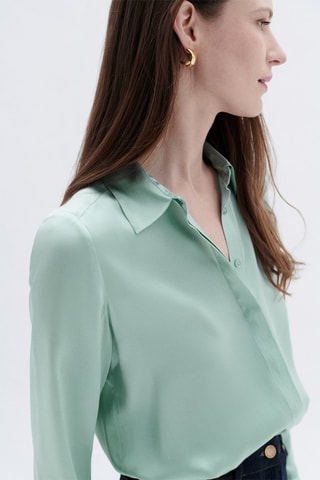 Zijden Blouse Relaxed Cjamie - Groen