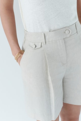 Linnen Rechte Short Solcano - Beige