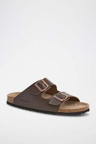 Mules em couro - Castanho