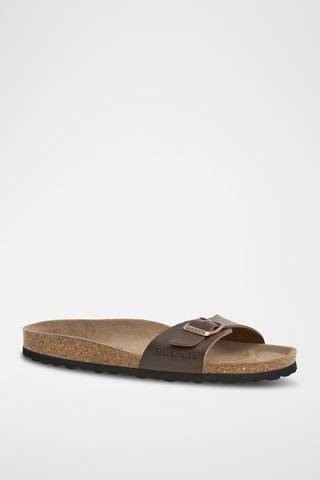 Mules em couro - Castanho