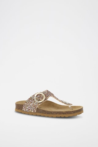 Mules em couro 
Dourado