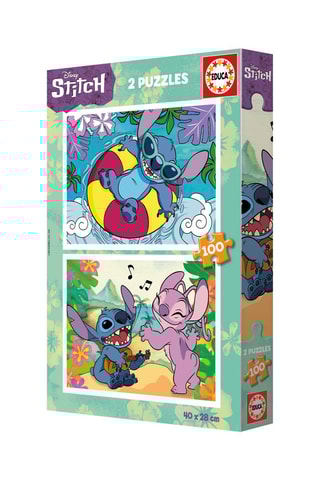 2 Puzzels Stitch Disney - 2 x 100 Stukjes - Vanaf 6 Jaar