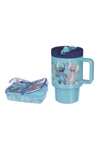 Boîte à lunch et mug de voyage Angel et Stitch Lilo et Stitch Disney - Bleu