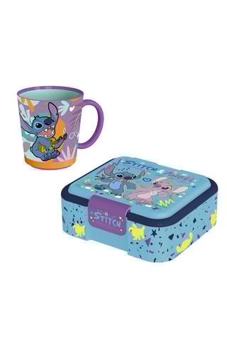 Boîte à lunch et mug Stitch et Angel Lilo et Stitch Disney - Bleu clair