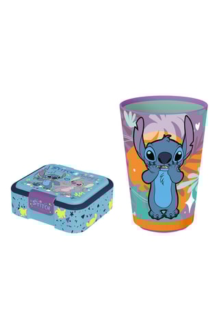 Boîte à lunch et verre Stitch et Angel Lilo et Stitch Disney - Bleu clair