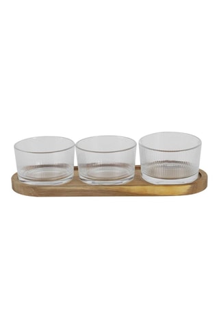 Conjunto para aperitivo em acácia - 4 peças
