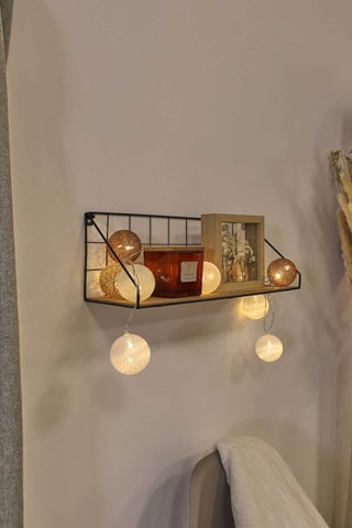 Grinalda luminosa 10 LED - Branco, bege e castanho 