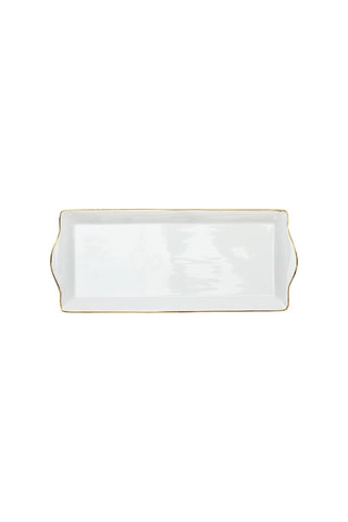 Tabuleiro em porcelana para servir 34 x 13 cm