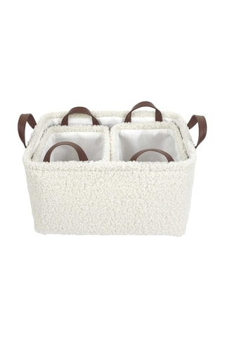 3 cestos de arrumação - 36 e 23 cm - Cru e castanho