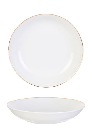 6 pratos fundos cerâmica e porcelana - 21 cm