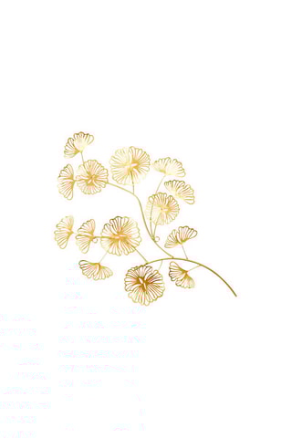 Decoração de parede Fleur 52 cm - Dourado