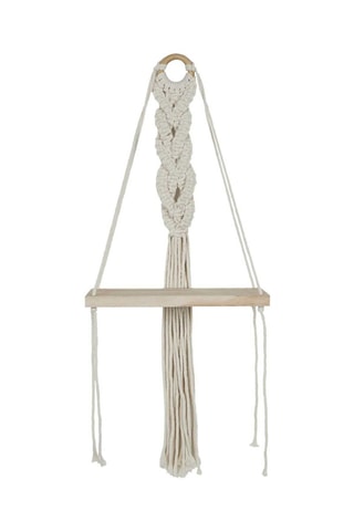 Prateleira Boho Bege e natural - 25 x 62,5 x 10 cm
