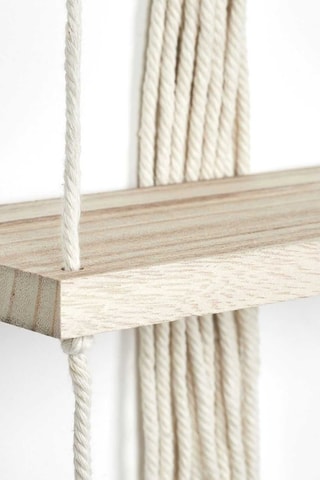 Prateleira Boho Bege e natural - 25 x 62,5 x 10 cm
