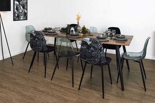 Mesa extensível Forest First Imitação de madeira e preto